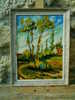 - PAYSAGE . HUILE SUR CARTON SIGNEE ET ENCADREE - Oleo