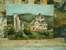 - PAYSAGE AVEC RUINES ET EGLISE . HUILE SUR TOILE SIGNEE - Huiles