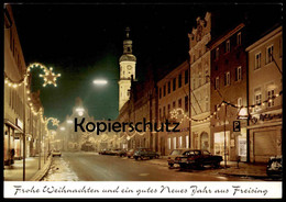 ÄLTERE POSTKARTE FREISING FROHE WEIHNACHTEN UND EIN GUTES NEUES JAHR Christmas VW Golf Renault Auto Ansichtskarte AK Cpa - Freising