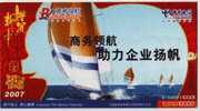 Sailing Ship,China 2007 Telecom Biznavigator Service Advertising Pre-stamped Card - Zeilen