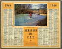 CALENDRIER ORIGINAL  1966  -  PECHE AU LANCER - Grand Format : 1961-70