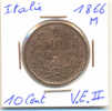 10 Cent V.E. II  1866 M - 1861-1878 : Vittoro Emanuele II