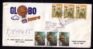 FAUNA - MONKEYS Strip Of 3 Surcharged On REGISTERED COVER To NJ + Trio Of AIRPLANE And Soldier Stamp - Scimmie