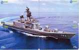 Battleship Oorlogschep La Pelle De Guerre (1) Puzzle Of 4 Phonecards - Barcos