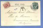 Kaart Verzonden Van LIVERPOOL (G.B.), Getaxeerd (taxe)  TX 5 Met Stempel ECAUSSINNES - Covers & Documents