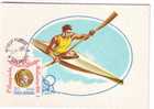 Romania  1964 , Rowing/canoe, RARE MAXI CARD Cancell FDC OLYMPIC GAMES 1964. - Canoa