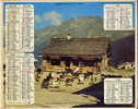 CALENDRIER ORIGINAL 1977  -  DIX CHEVRES FORMENT UN PETIT TROUPEAU  &  MONTAGNE - Formato Grande : 1971-80