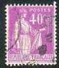 Timbre France Y&T N° 281 (1) Obl.  Type Paix.  40 C. Lilas. Cote 0,30 € - 1932-39 Paix