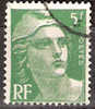 Timbre France Y&T N° 719 (1) Obl.  Marianne De Gandon.  5 F. Vert. Cote 0,15 € - 1945-54 Marianna Di Gandon