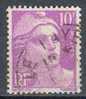 Timbre France Y&T N° 811 (01) Obl.  Mariann De Gandon.  10 F. Lilas. Cote 0,15 € - 1945-54 Marianne (Gandon)