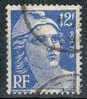 Timbre France Y&T N° 812 (1) Obl.  Mariann De Gandon.  12 F. Outremer. Cote 0,50 € - 1945-54 Marianne De Gandon