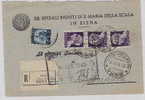 799)cartolina Raccomandata Con 3x1£ Imperiale Senza Fasci Da Siena Il 10-4-1945 - Storia Postale