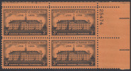 !a! USA Sc# 1083 MNH PLATEBLOCK (UR/25474/a) - Nassau Hall - Neufs