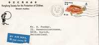 Ch-HK039/ Hong Kong.  Fish, Single Franking 1981 To Switzerland - Briefe U. Dokumente