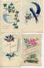 FLEURS 4 CPA DIVERSES - AQUARELLE REALISE DIRECTEMENT SUR LA CARTE - ORIGINAL - Acquarelli