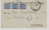 806)cartolina Con 3x10c.segnatasse Con Fasci Da Catania Per Città Il 30-10-1944 - Storia Postale