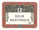 Etiquette De Rhum Martinique  -  AD - Rum