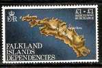 Falkland Island Dependencies 1982 Geology, Map Of South Georgia 1V Set  MNH # 1703 - Islas