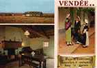 CPSM. VENDEE PAYS DE TRADITIONS. BOURRINES ET COSTUMES DANS LE MARAIS. - Pays De La Loire