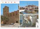 IBIZA (Baleares) Detalles De La Ciudad: Iglesia, Puerto ; Combi Volkswagen ;au Dos , Timbre Cangrejo/écrevisse;TB - Ibiza