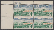 !a! USA Sc# 1133 MNH PLATEBLOCK (UL/26423) - Soil Conservation - Ungebraucht