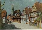 Carte Postale HANSI Illustrateur - La Cigogne 67 574 18 - Quand La Nuit Baigne Le Village, Le Veilleur ....... (Alsace) - Hansi