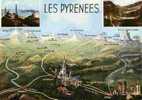 CPSM. LES PYRENEES. CARTES COMPLETES DES COLS ET VILLES. - Midi-Pyrénées