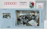 E-reading Room,computer Operation,China 2002 Zhangyan High School Advertising Postal Stationery Card - Informatik