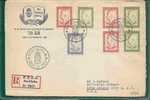 SWEDEN - 1952 REGISTERED FDC Yvert # 369/371 + 369a + 370a Circulated To LONG ISLAND (reception And Transit At Back) - FDC