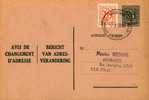 A00007 - Entier Postal - Changement D´adresse N°10 FN De 1958 - Bericht Van Adresverandering - Courrier D´assurance - Avviso Cambiamento Indirizzo