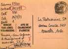 A00007 - Entier Postal - Changement D'adresse N°15 NF  De 1970 - Bericht Van Adresverandering - Avviso Cambiamento Indirizzo