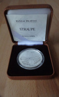 Latvia , Lettonia , Lettland 1Lat Straupe/castle + Boat 2006 Silver Coin Proof CASTLE ,sailboat - Lettonia