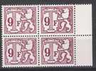 Belgie TX81P (**) In Blok Van 4. - Timbres