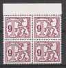 Belgie TX81P (**) In Blok Van 4. - Timbres