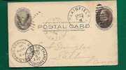 USA - 1903 Mc KINLEY And EAGLE ENTIRE From PLAINFIELD To STERLING, CONN - CHARLEMONT, MA Transit - VF Marks - 1901-20