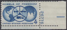 !a! USA Sc# 1162 MNH SINGLE From Lower Right Corner W/ Plate-# 26776 - Wheels Of Freedom - Neufs