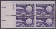 !a! USA Sc# 1173 MNH PLATEBLOCK (UL/26848/a) - Echo I Communications For Peace - Neufs