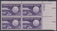 !a! USA Sc# 1173 MNH PLATEBLOCK (UR/26847) - Echo I Communications For Peace - Unused Stamps