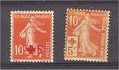 FRANCE, RED CROSS 1914, 2 STAMPS NEVER HINGED **! - Unused Stamps