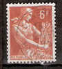 Timbre France Y&T N°1115 (01) Obl.  Type Moissonneuse  6 F. Brun-jaune. Cote 0,15 € - 1957-1959 Reaper