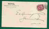 CANADA - 1899 VICTORIA ADVERTISEMENT ROYAL INSURANCE COVER HALIFAX To YARMOUTH (reception At Back) Scott # 88 - Surcharg - Storia Postale