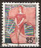 Timbre France Y&T N°1216 (1) Obl.  Marianne à La Nef.  25 F. Vert-gris Et Rouge. Cote 0,15 € - 1959-1960 Marianne In Een Sloep