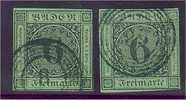 GERMANY, BADEN 6 KREUZER BOTH COLORS - VERY FINE USED! - Usati