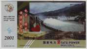 Easy Energy,green Electricity,Shuikou Hydro Power Station,Dam,CN 01 State Power Advertising Pre-stamped Card - Water