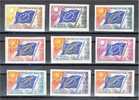 FRANCE, EUROPA COUNCIL SET 1963-71 IMPERFORATED NEVER HINGED ** - Unclassified