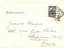 Lettre De LISBONNE PORTUGAL 1938 Pour PERPIGNAN 66 - Beau CACHET Carré Sur N° 584 YT 1,75 Bleu SEUL !!! + Griffe Au Dos - Marcofilia