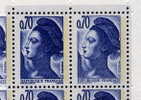 Variété Connue Du Liberté N° 2240 70c Bleu (DOUBLE FRAPPE) - Unused Stamps