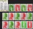 ROULETTES: 14 Timbres - SABINE - 1982-1990 Liberty Of Gandon