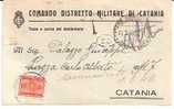 928)cartolina Tassa A Carico Con 30c. Segnatasse Con Fasci Da Catania Per Città Il 23-2-1945 Fori Di Spillo - Marcophilie