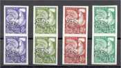 FRANCE, PRECANCEL STAMPS COQ, IMPERFORATED NEVER HINGED PAIRS! - Zonder Classificatie